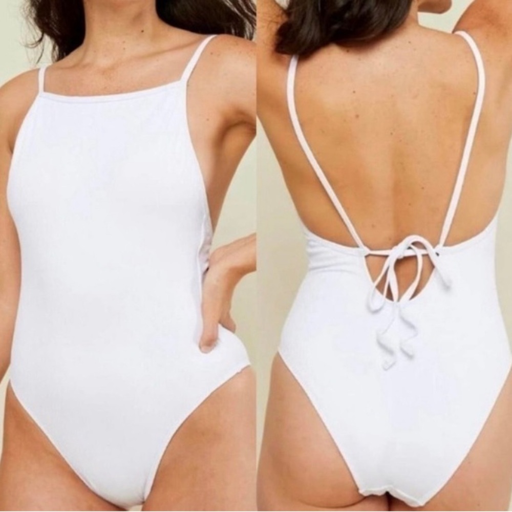 Andie Paloma White One-Piece Swimsuit NWT Medium Tall White Andie One Piece